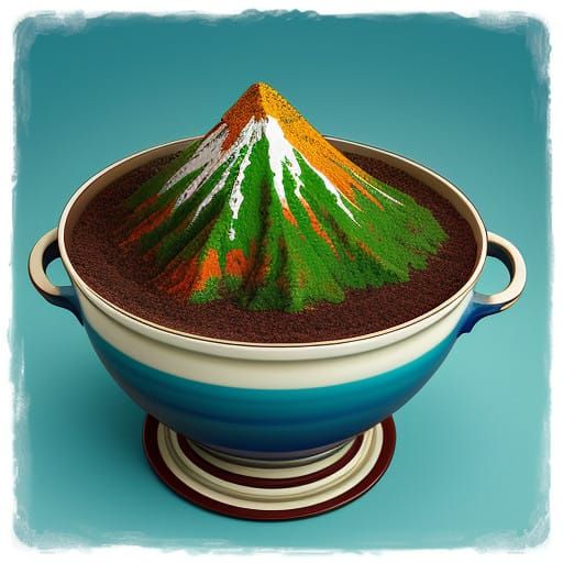 Warm Ceramic Volcano Tureen