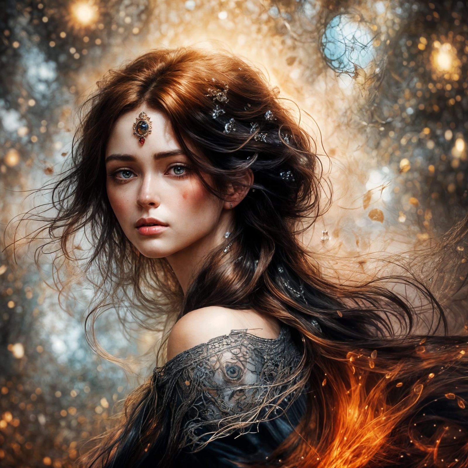 A Woman Lost in Melancholic Reflection