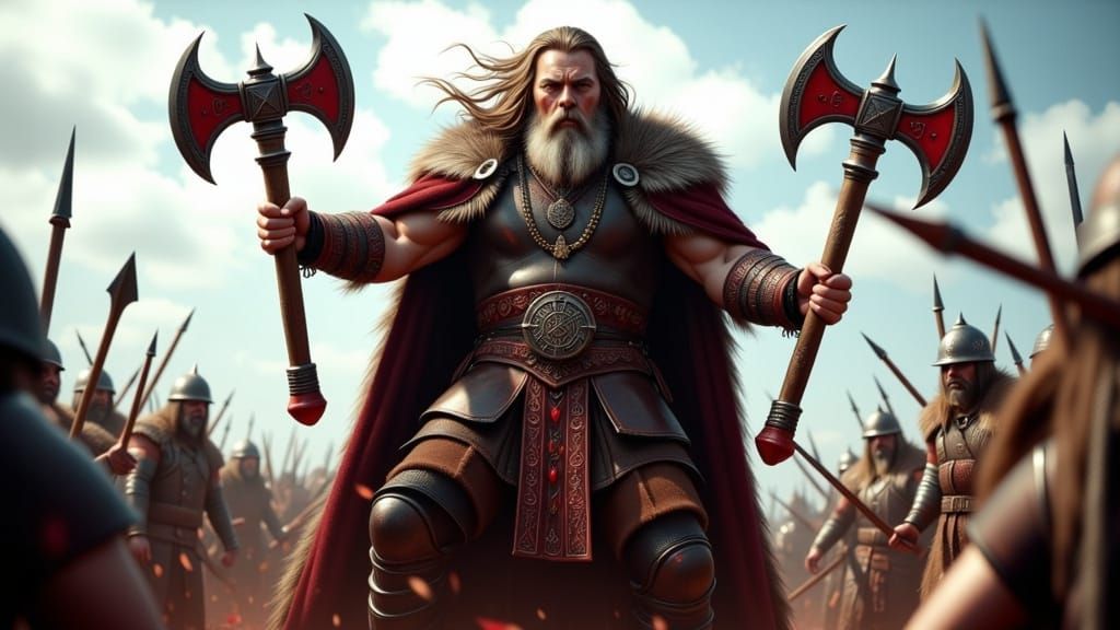 Torvald the Fearless Leads His Horde in Battle