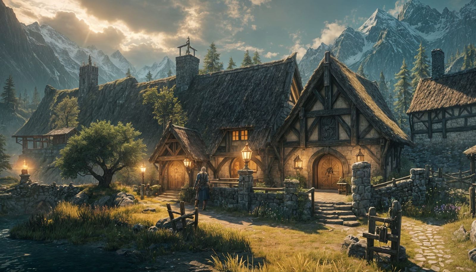 Peaceful Fantasy Realm Unfolds in Idyllic Light