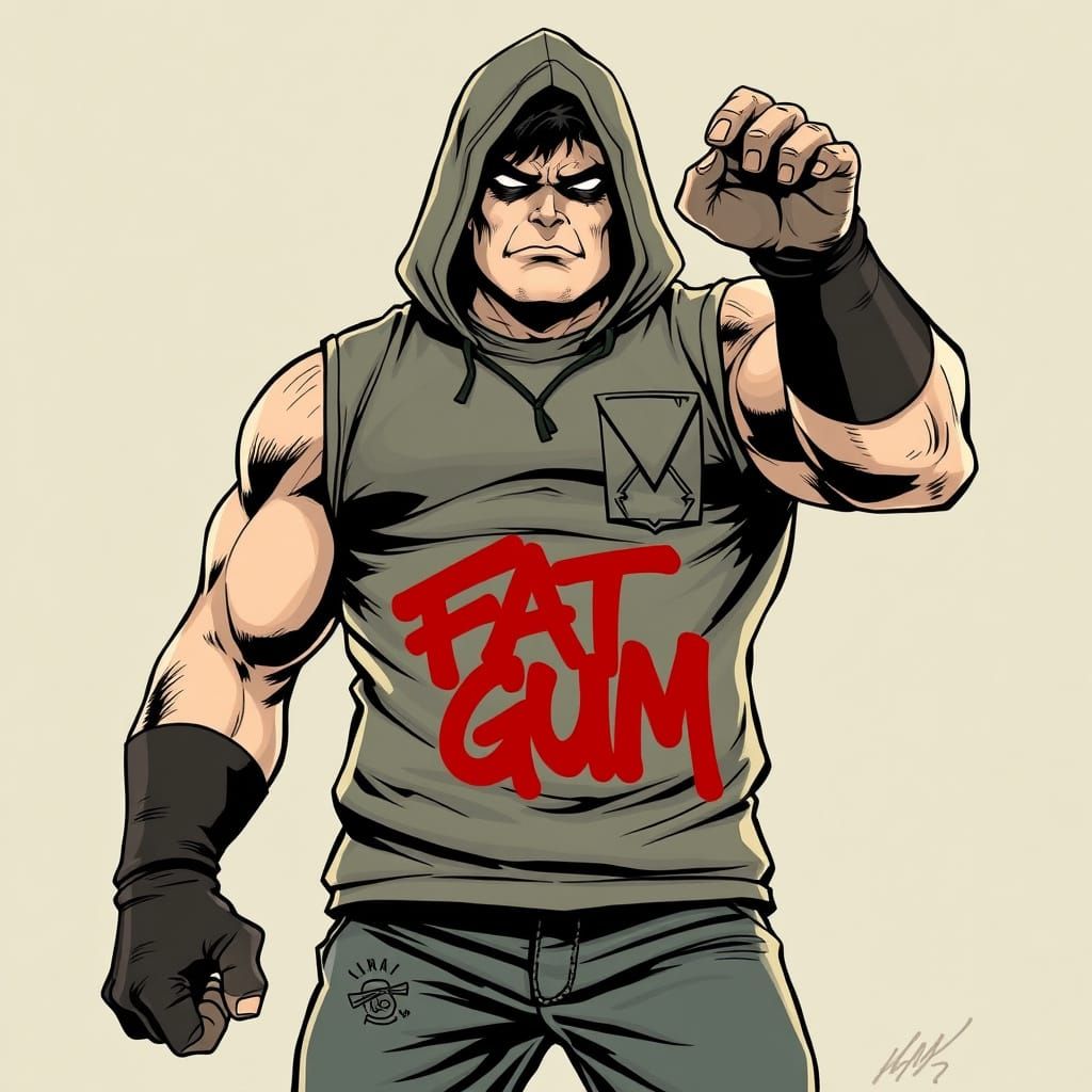 Fat Gum Heroically Stands for Justice in Dark Comic Style