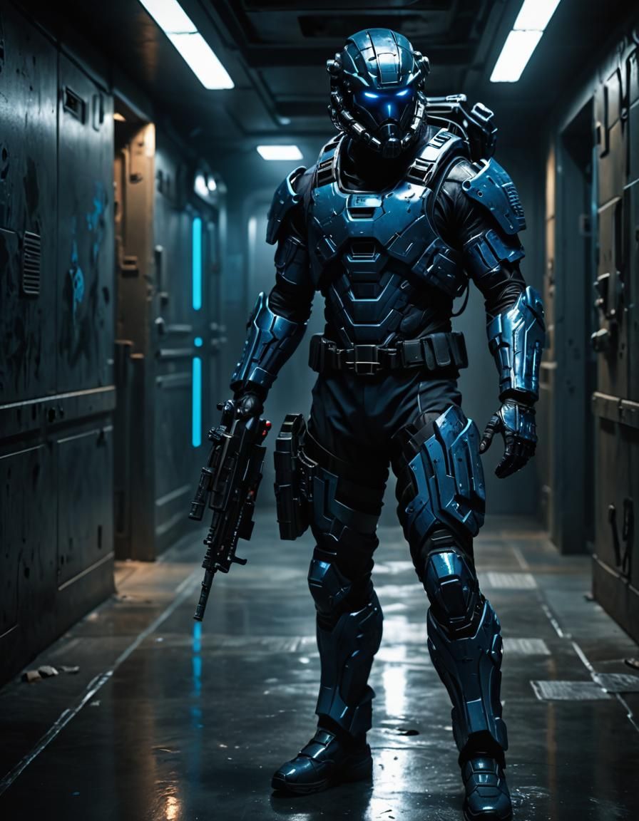 Navy Seal Soldier in Futuristic Sci-Fi Concept Art