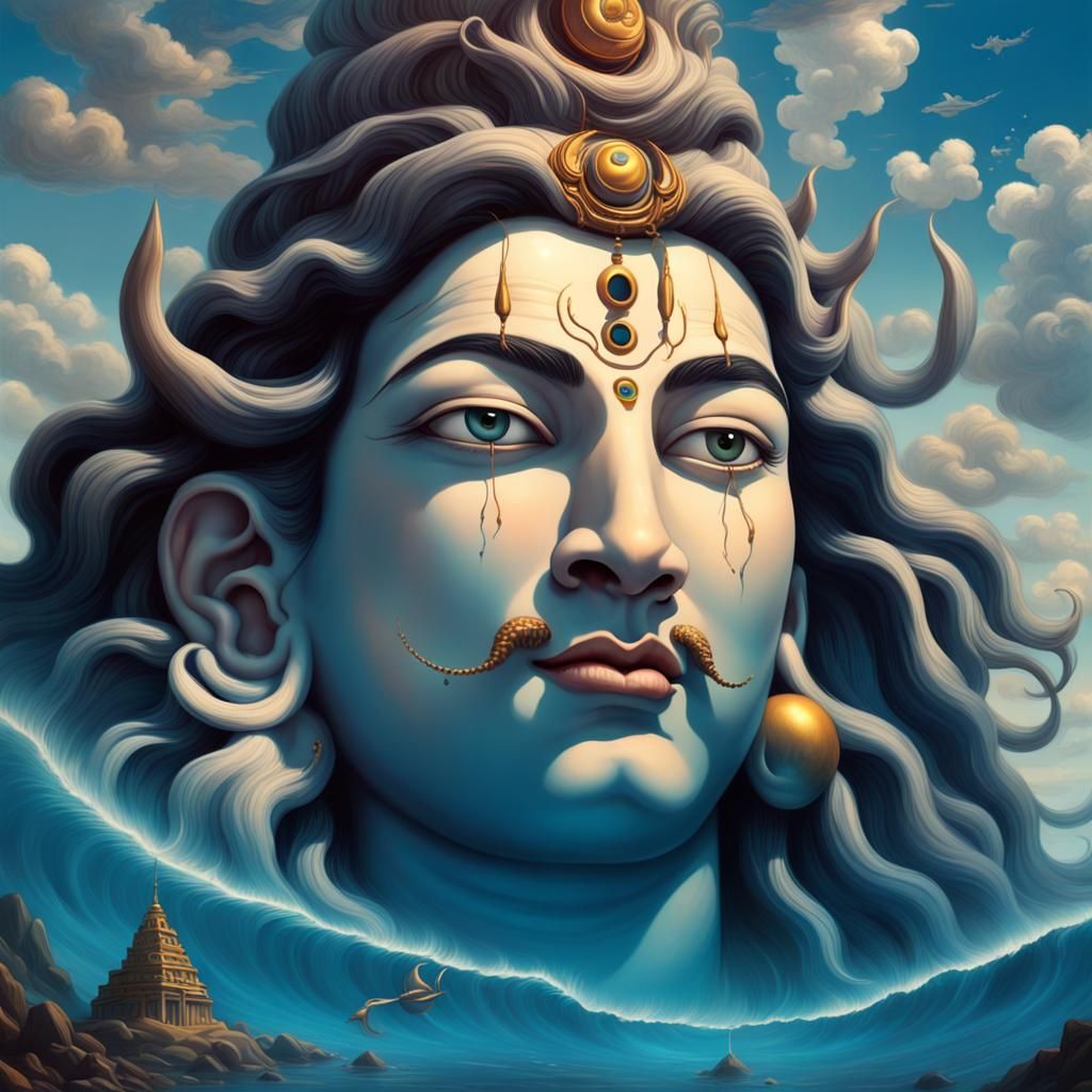 Hyperrealist Lord Shiva in Dreamlike Magical Realism