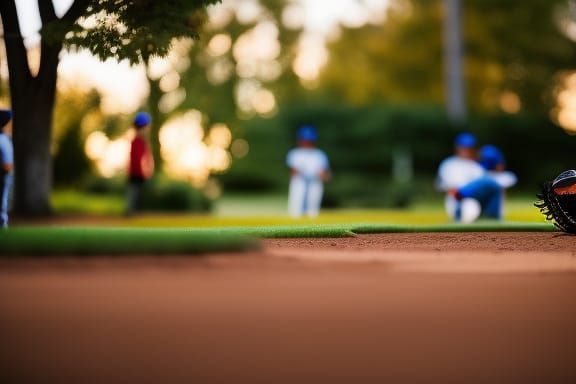 Children Playing Baseball in Park: Professional Photography