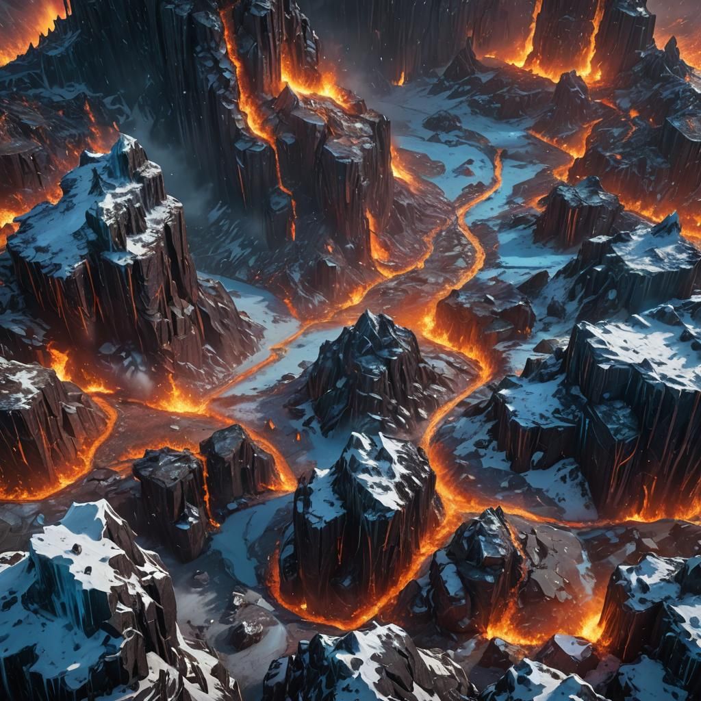 Fire Versus Ice Matte Painting in 8K