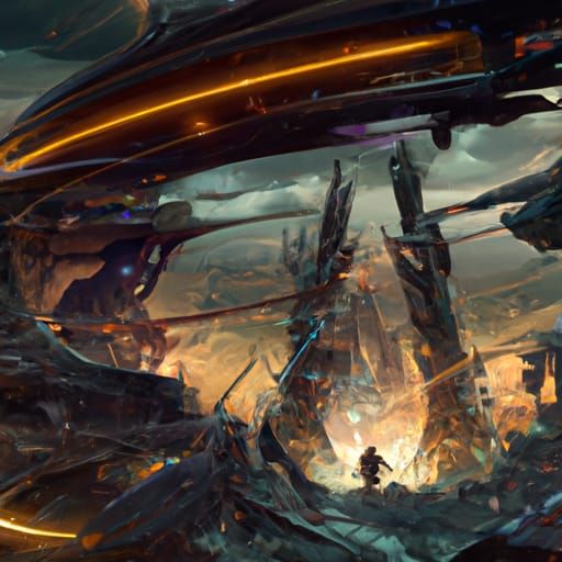 Alien Temple Overflowing with Energy in Dark Fantasy Style