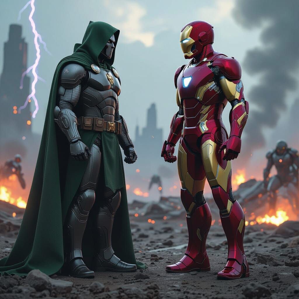 Doctor Doom vs. Iron Man: Hyperrealistic Concept Art