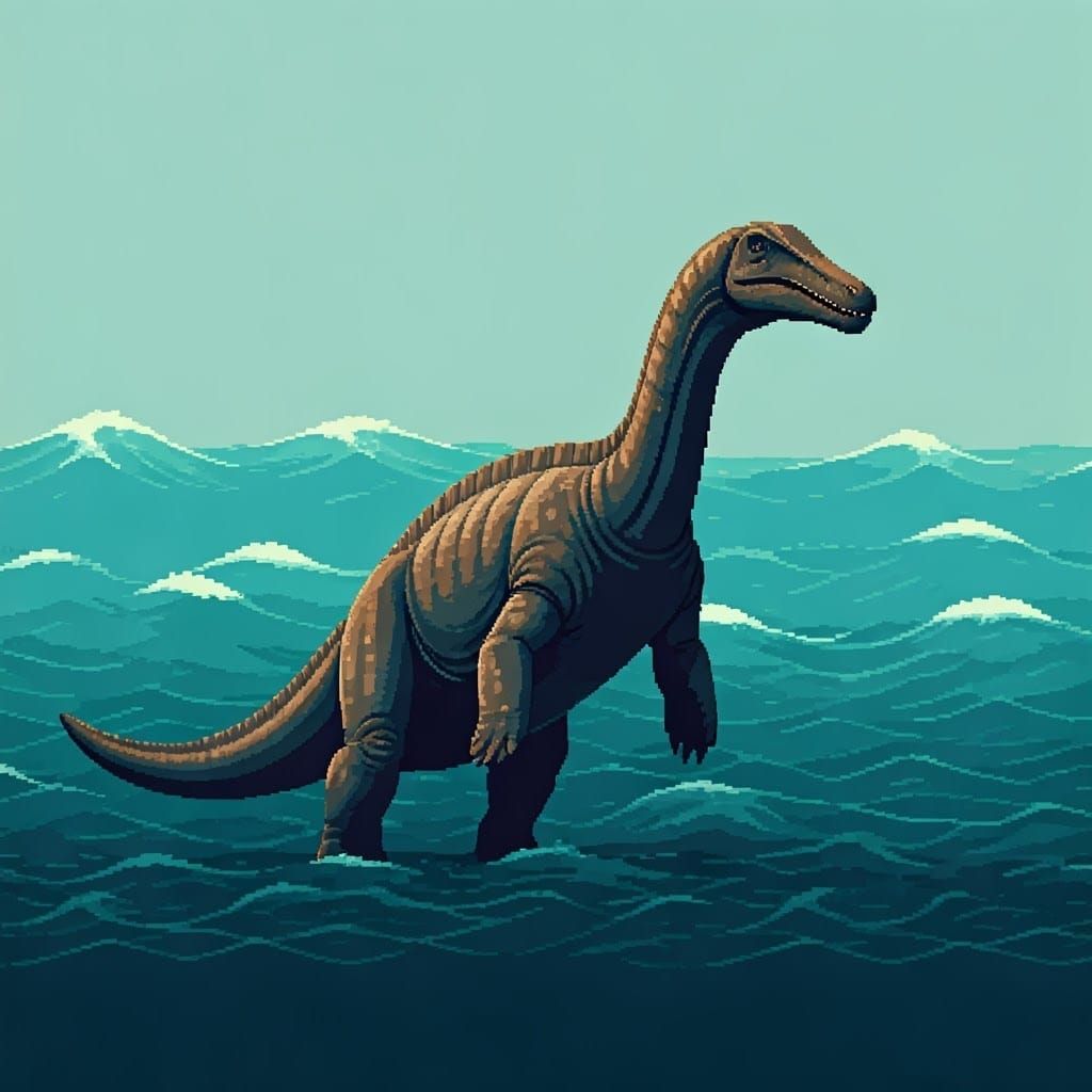 Perucetus Colossus in High-Resolution Pixel Art