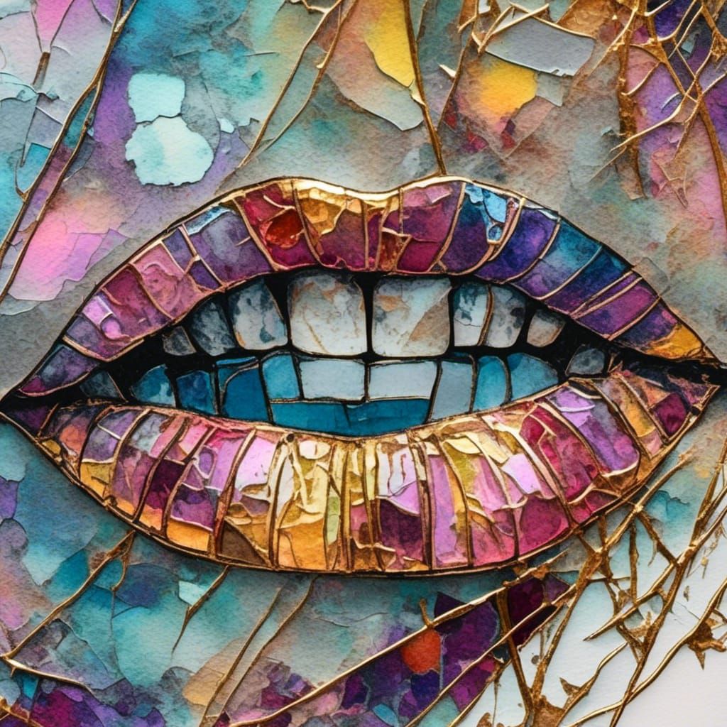 Cracked Lips in Film Noir Ukiyo-e Style