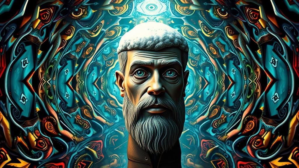 Surreal Fantasy Scene with Abstract Elements