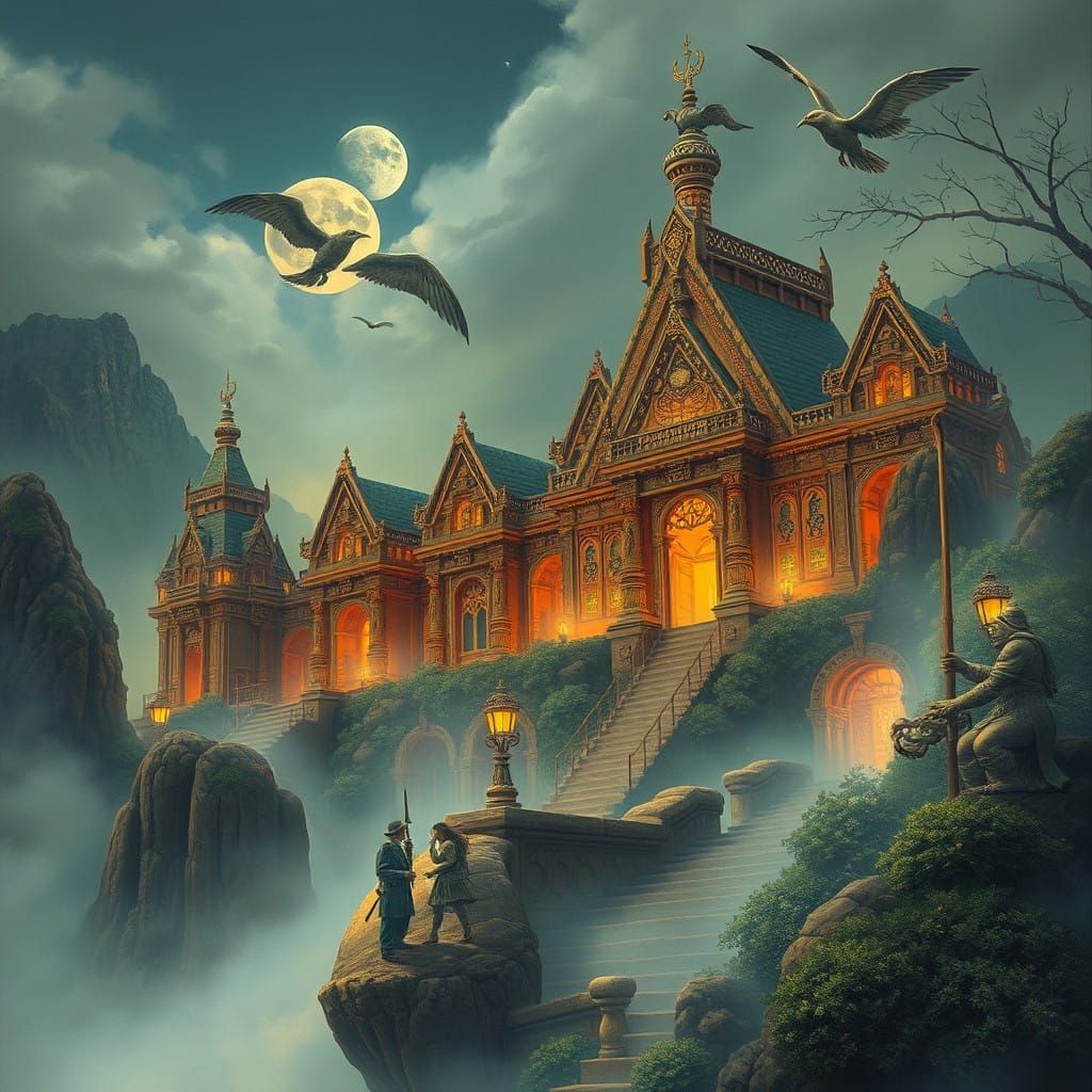 Ethereal Aztec Tattoos in Whimsical Fantasy Style