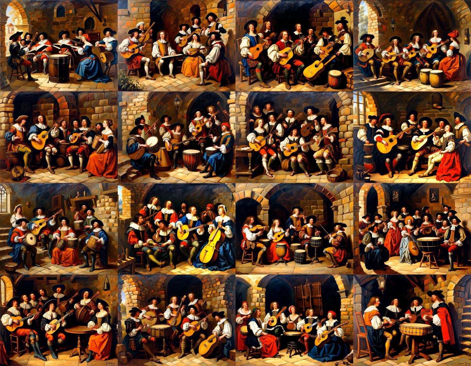 17th Century Singers and Troubadours Oil Painting