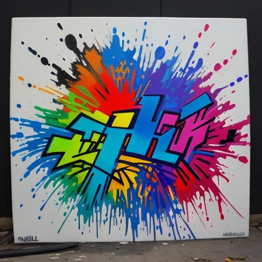 Intricate Graffiti Art with Oil Gouache Textures