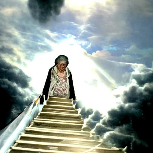 Stairway to Heaven: An Elderly Woman's Ascent