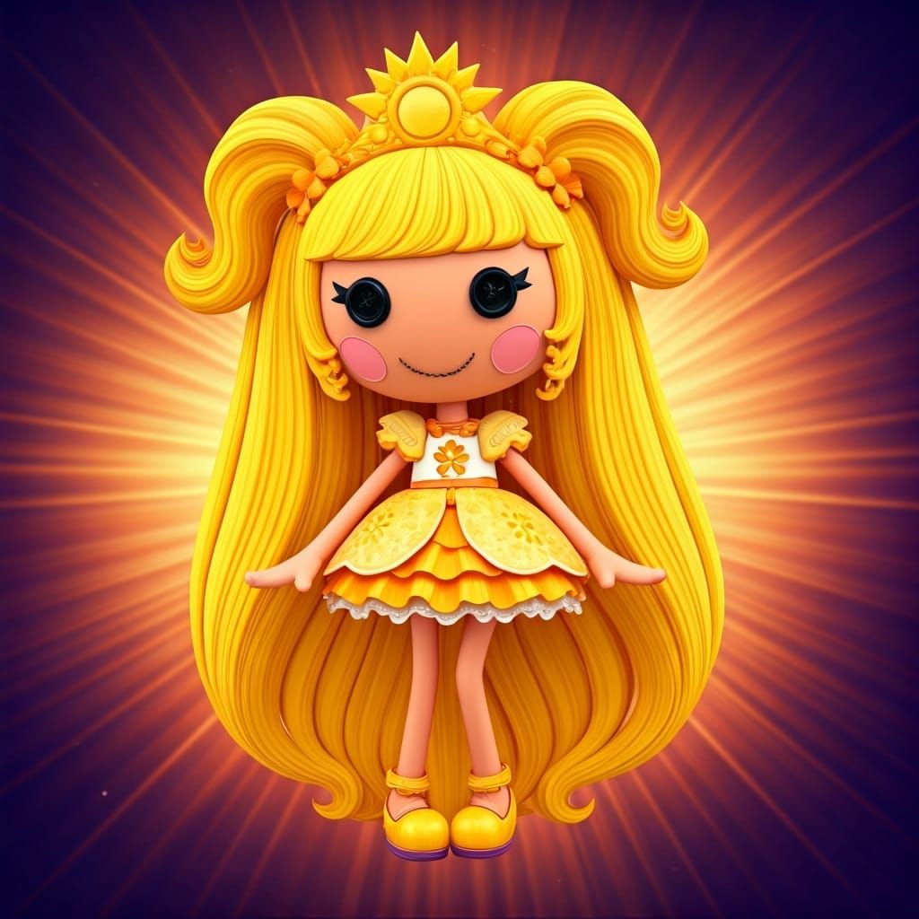 Lalaloopsy Character with Sun Crown in 3D Style