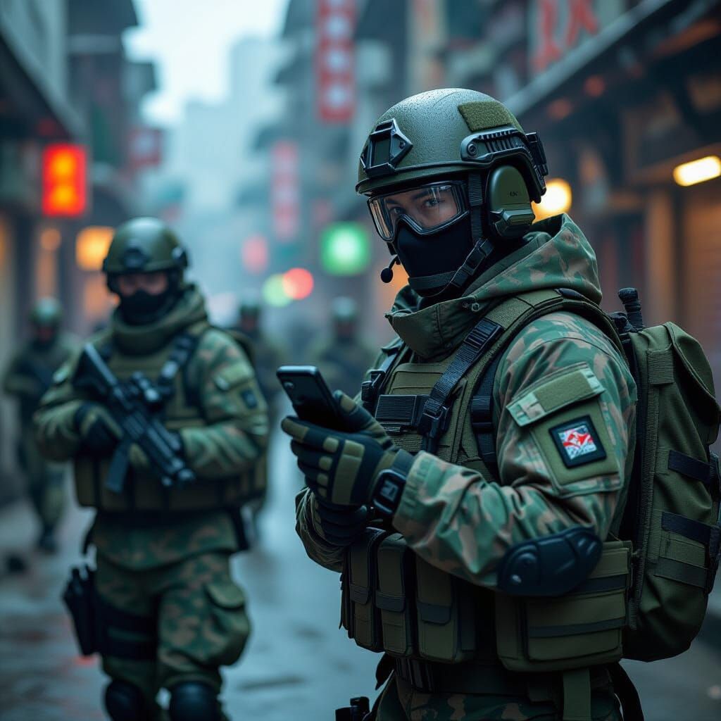 Singapore Soldiers Use Combat Smartphones in Urban Training