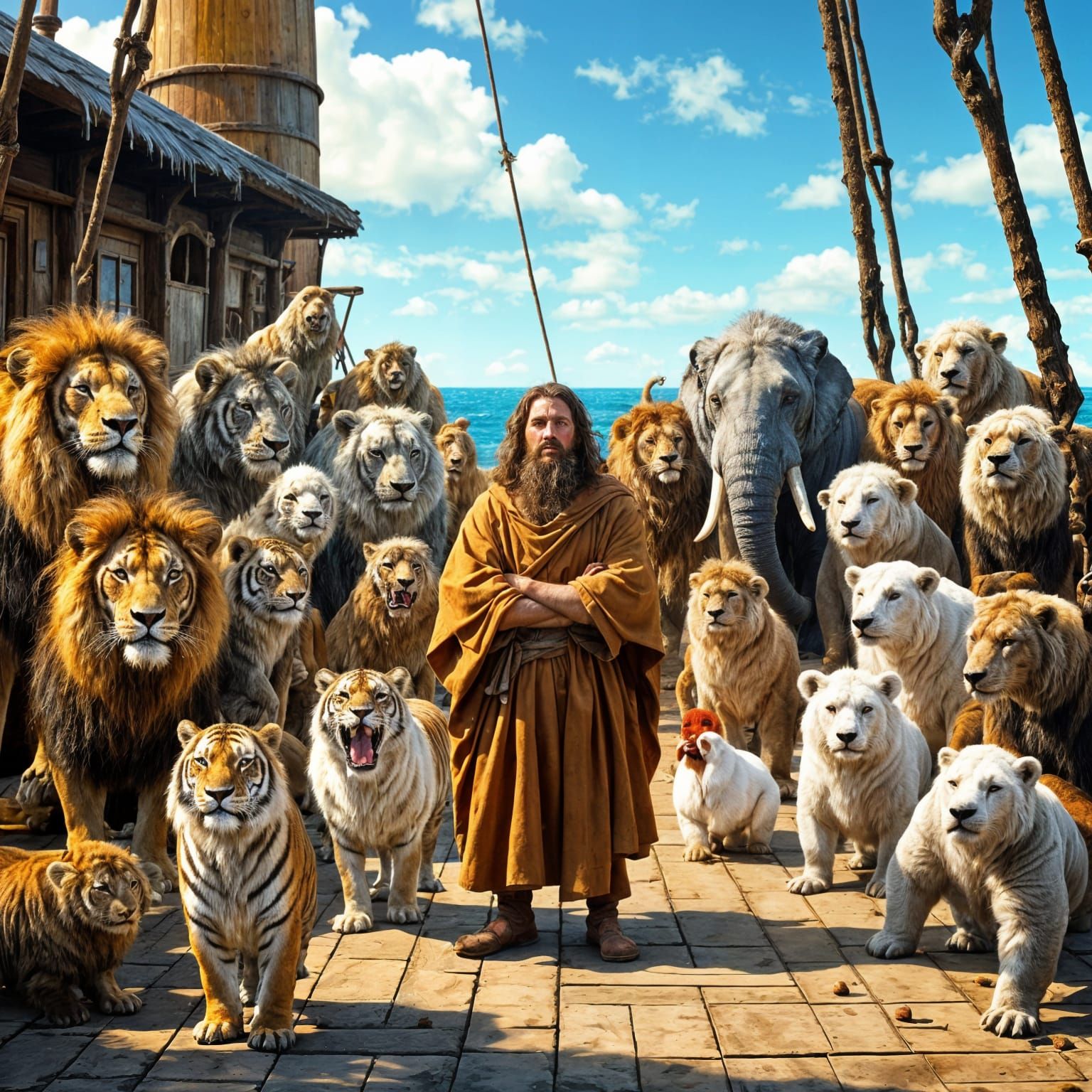 Noah's Ark in Vibrant Watercolor