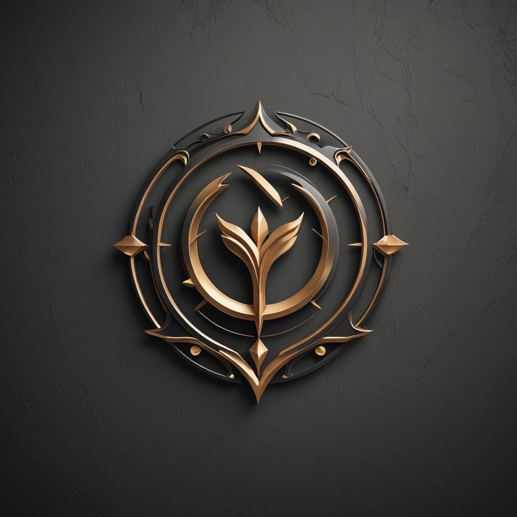 Minimalist 3D Logo Design on Black Background