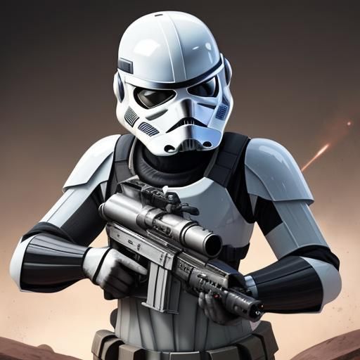 Futuristic Shock Trooper in Digital Art Style