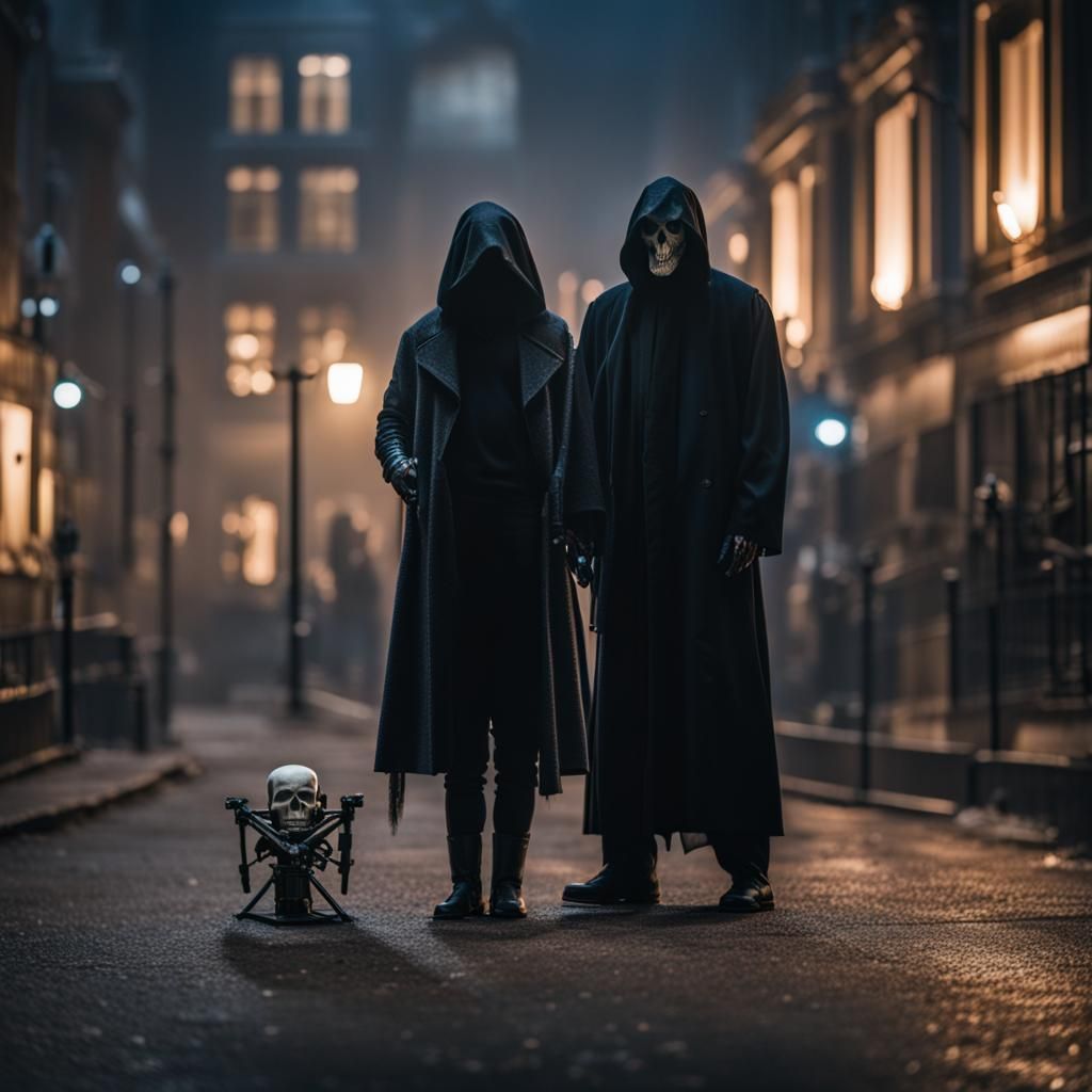 Grim Reaper Over Woman: Professional Photography