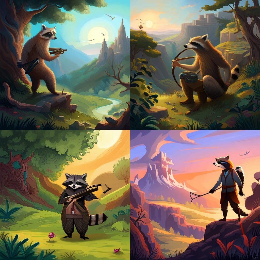 Raccoon Hunter's Cyberpunk Fantasy Destiny