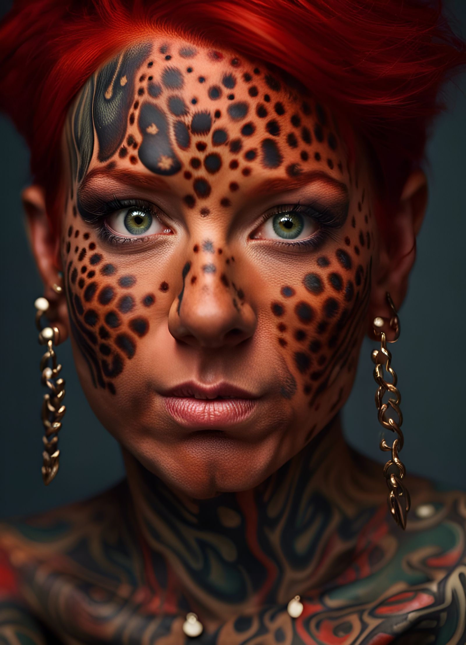 Woman with Red Hair in Hell, Professional Portrait