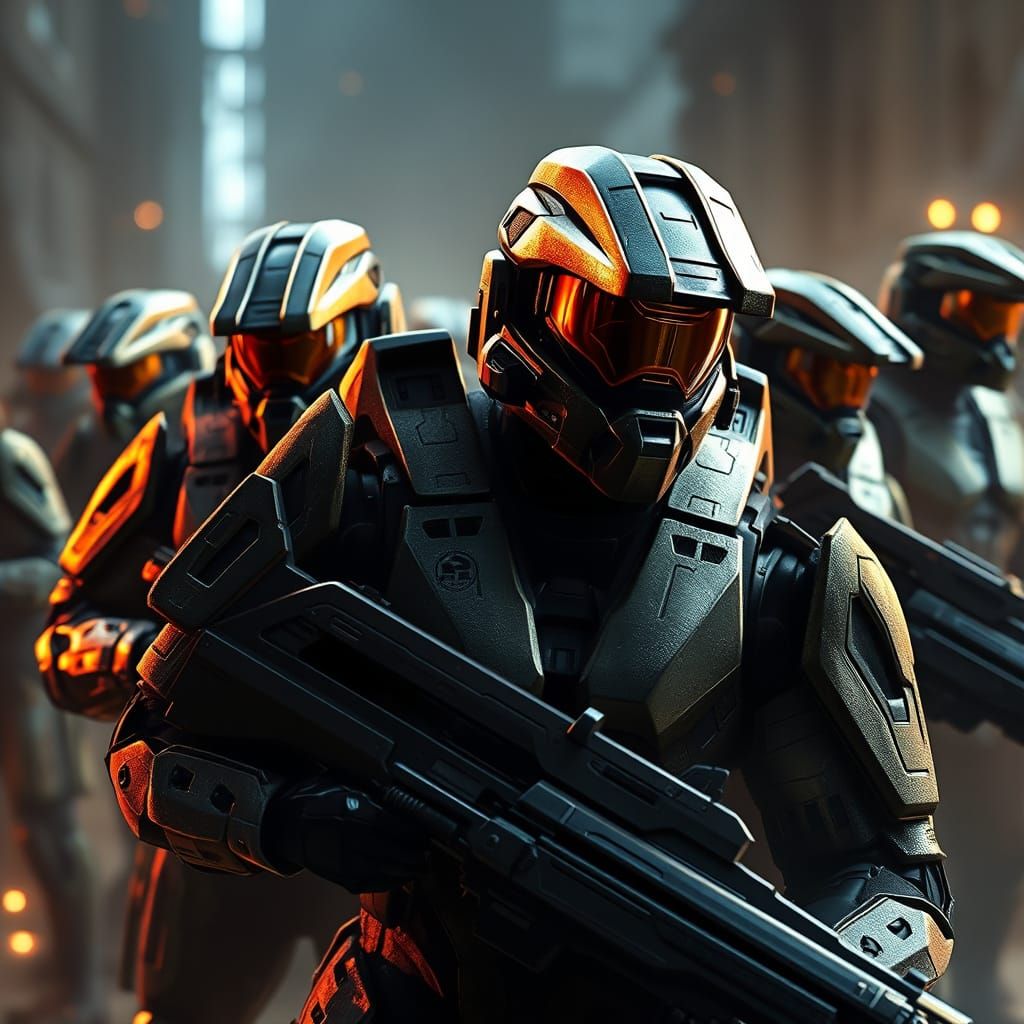 UNSC Marines in Futuristic Armor