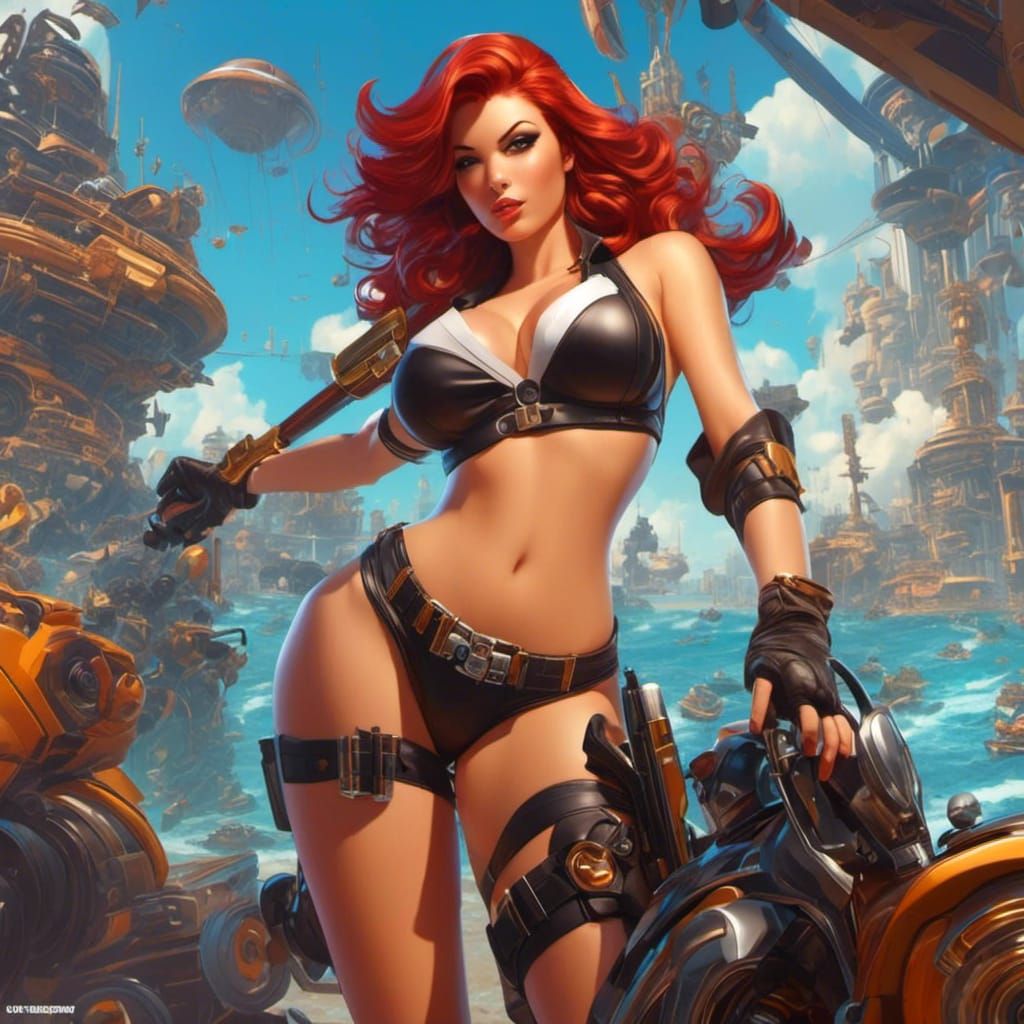 Woman in Bikini Vector Art, GTA Style