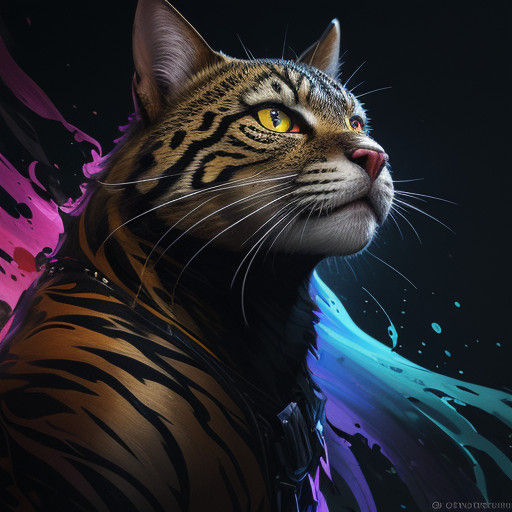 Vibrant, Hyperrealistic Animal Portrait in Dynamic Pose