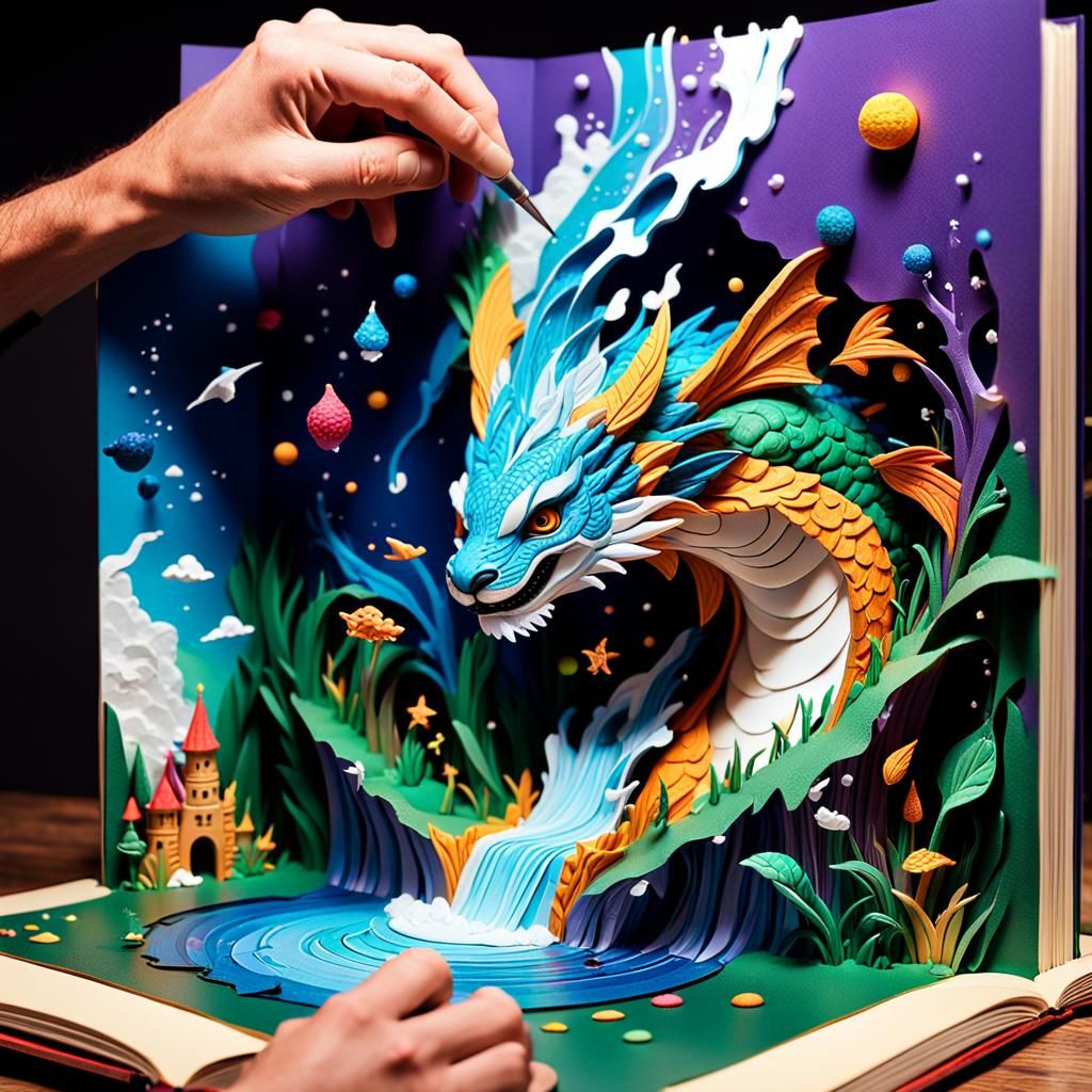 Magical Fantasy Pop-Up Book Creation: Hyperrealistic Concept...