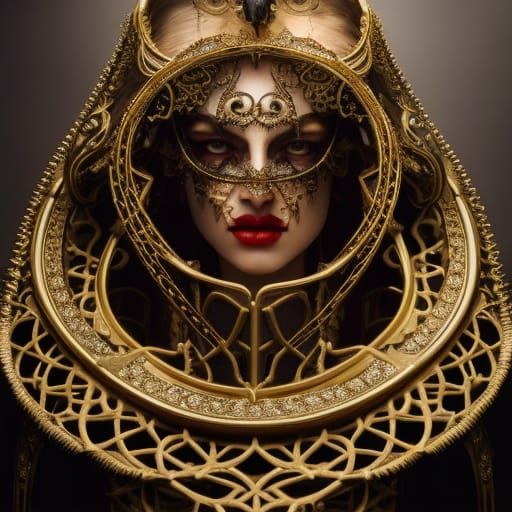 Biomechanical Vampire with Crown of Thorns