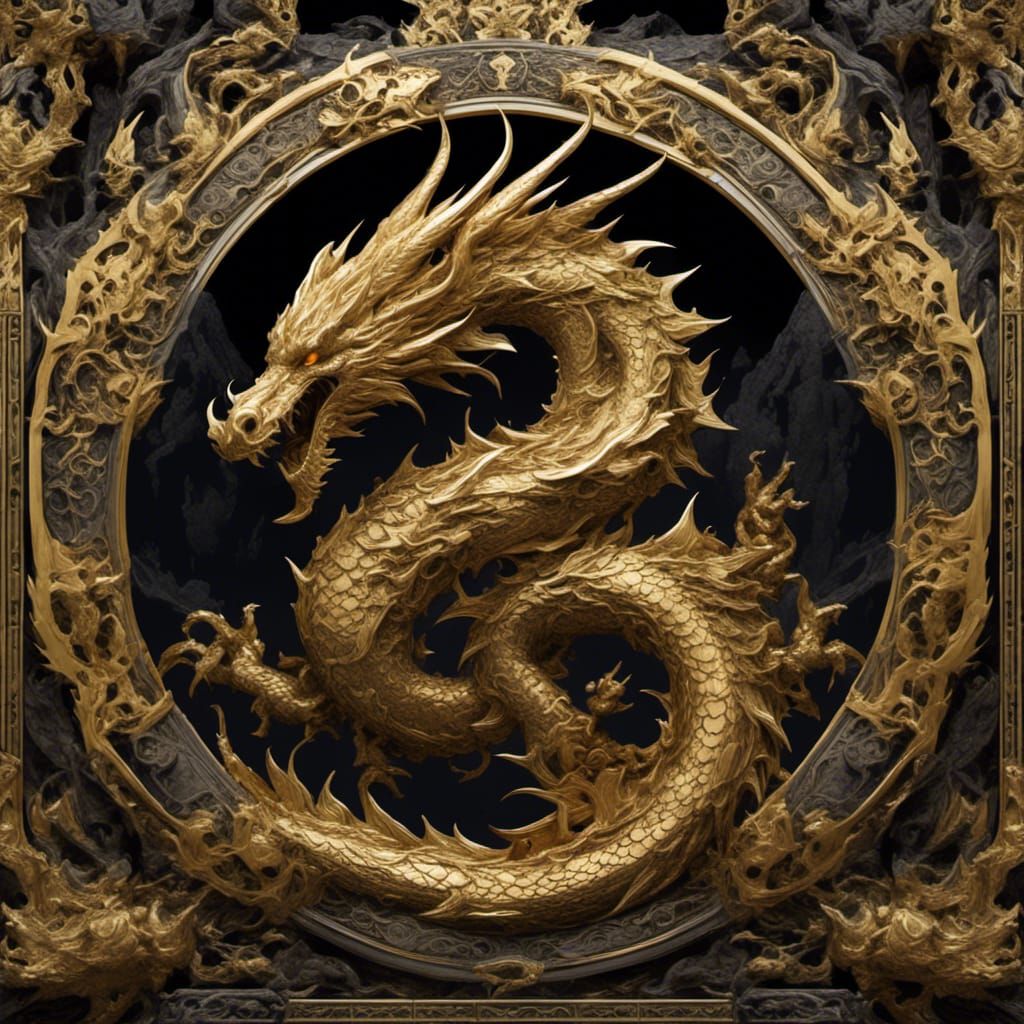 Golden Dragon Emblem for Game Avatar