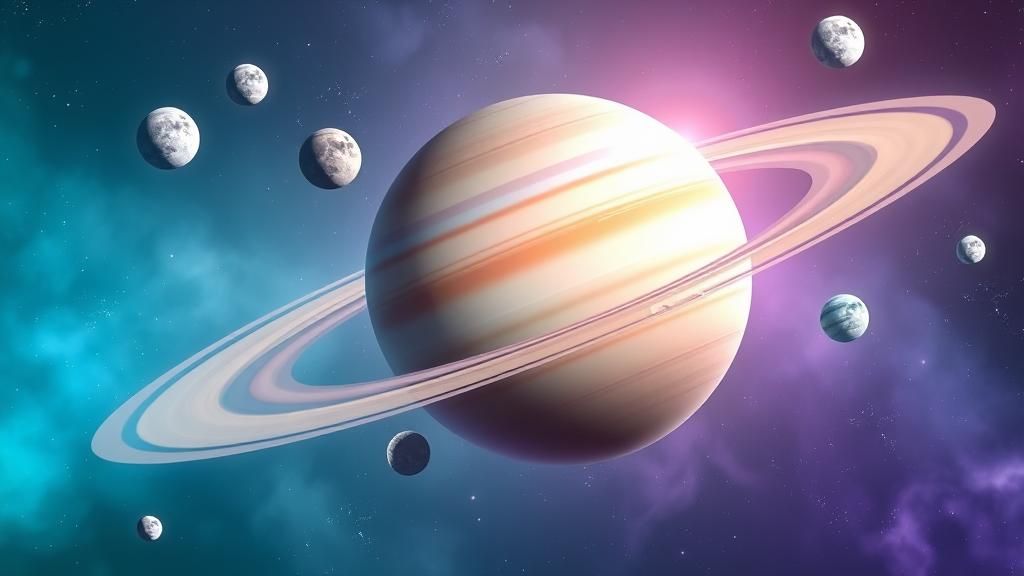 Saturn's Moons in a Cosmic Dance of Light
