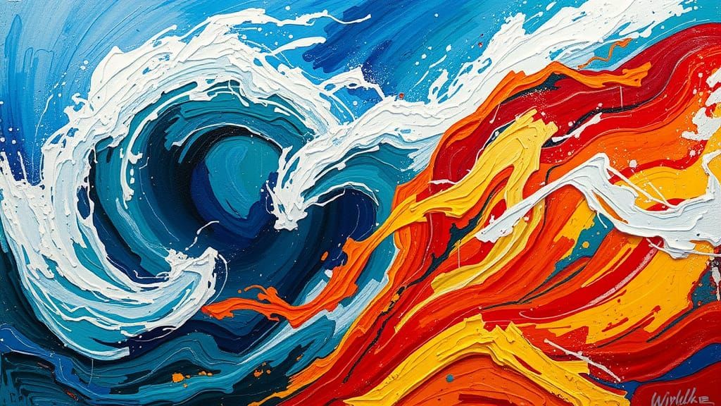 Turbulent Wind Flows in Impasto Painting Style