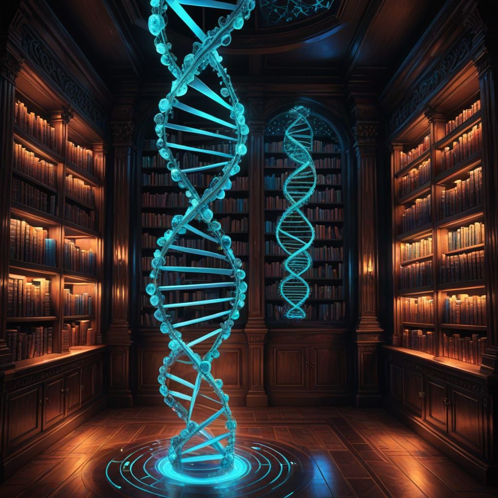 Crystal DNA Helix in Neon Library