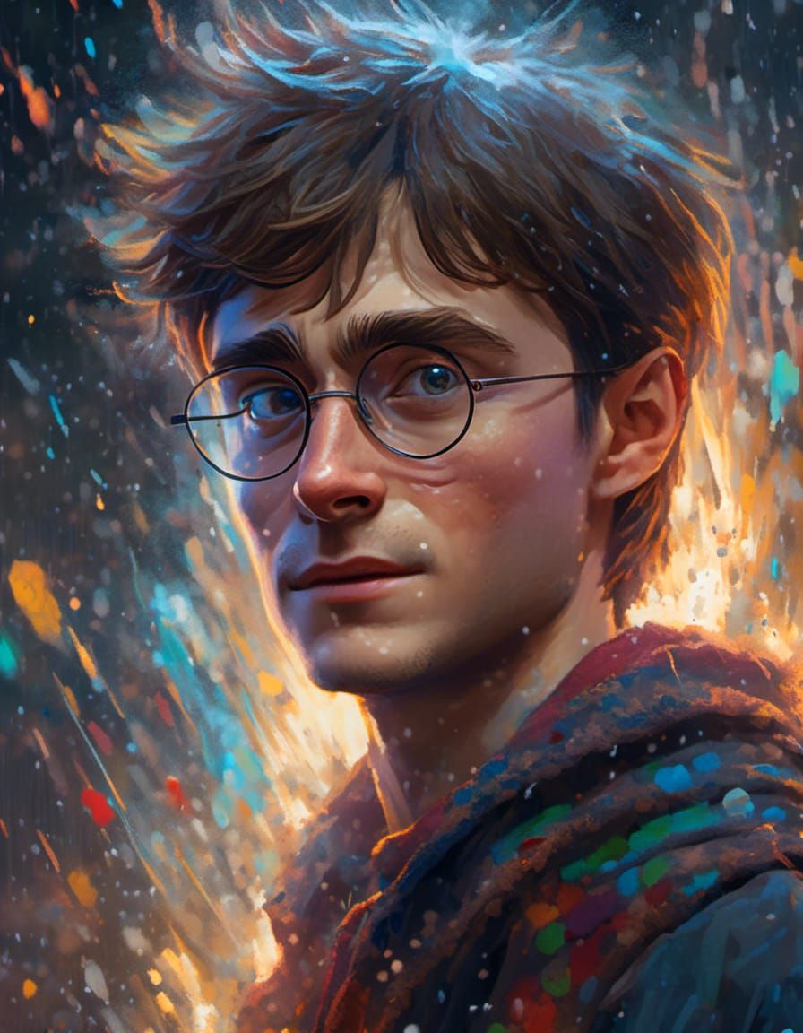 Hyperrealistic Harry Potter Portrait in Blizzard