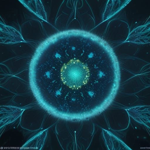 Microscopic Cell Examined in Vivid Digital Painting