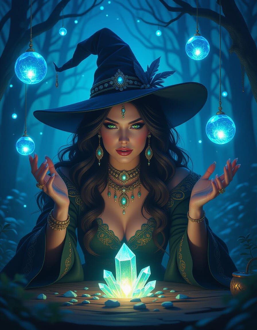 Mystical Witchcraft in Enchanted Forest: Splash Art