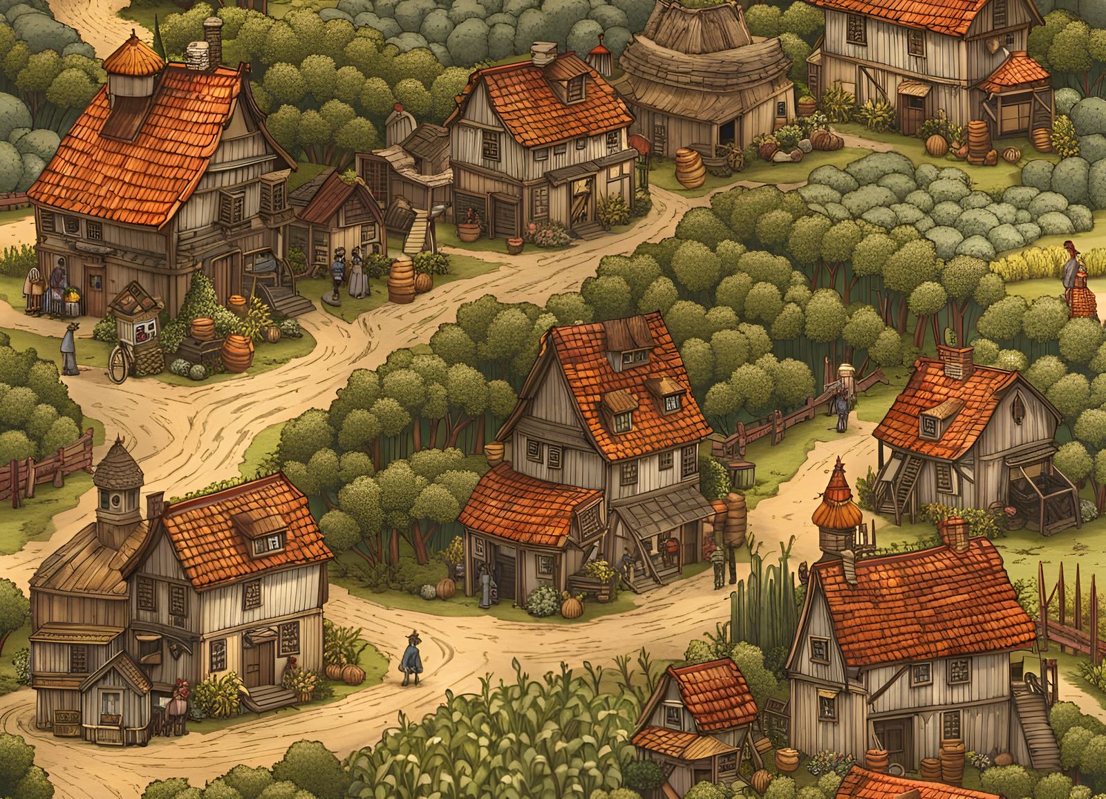 A Small Farming Village
