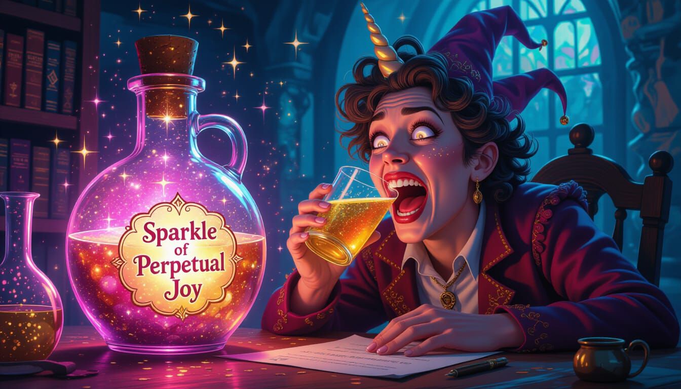 Unsettling Euphoria Potion in Surreal Digital Painting Style