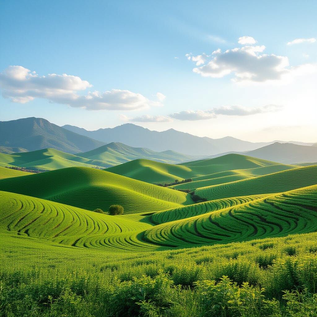 Woman-like Hilly Landscape in Photographic Style