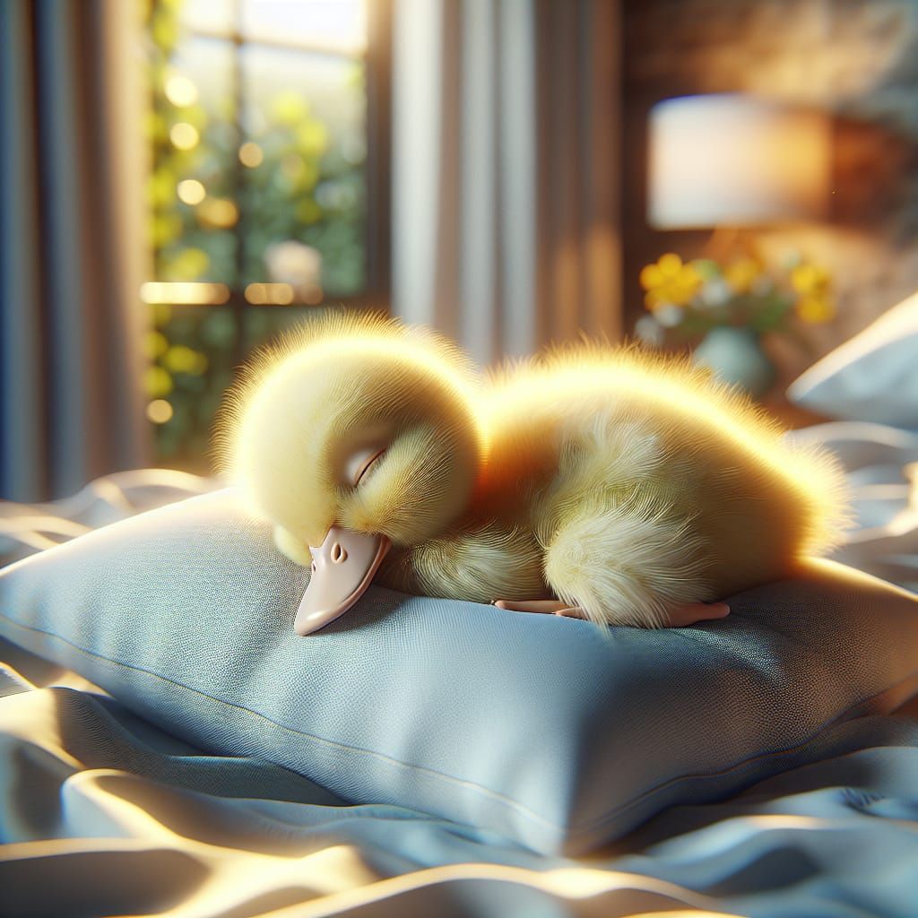 Sleeping Duckling: Whimsical CGI Fantasy Art