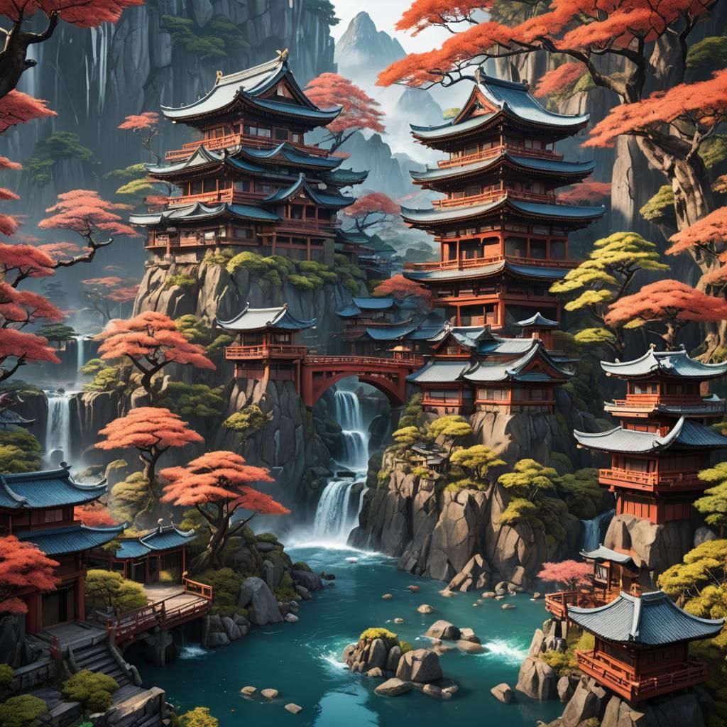 Japan: Detailed Tachisme Painting in Deep Color