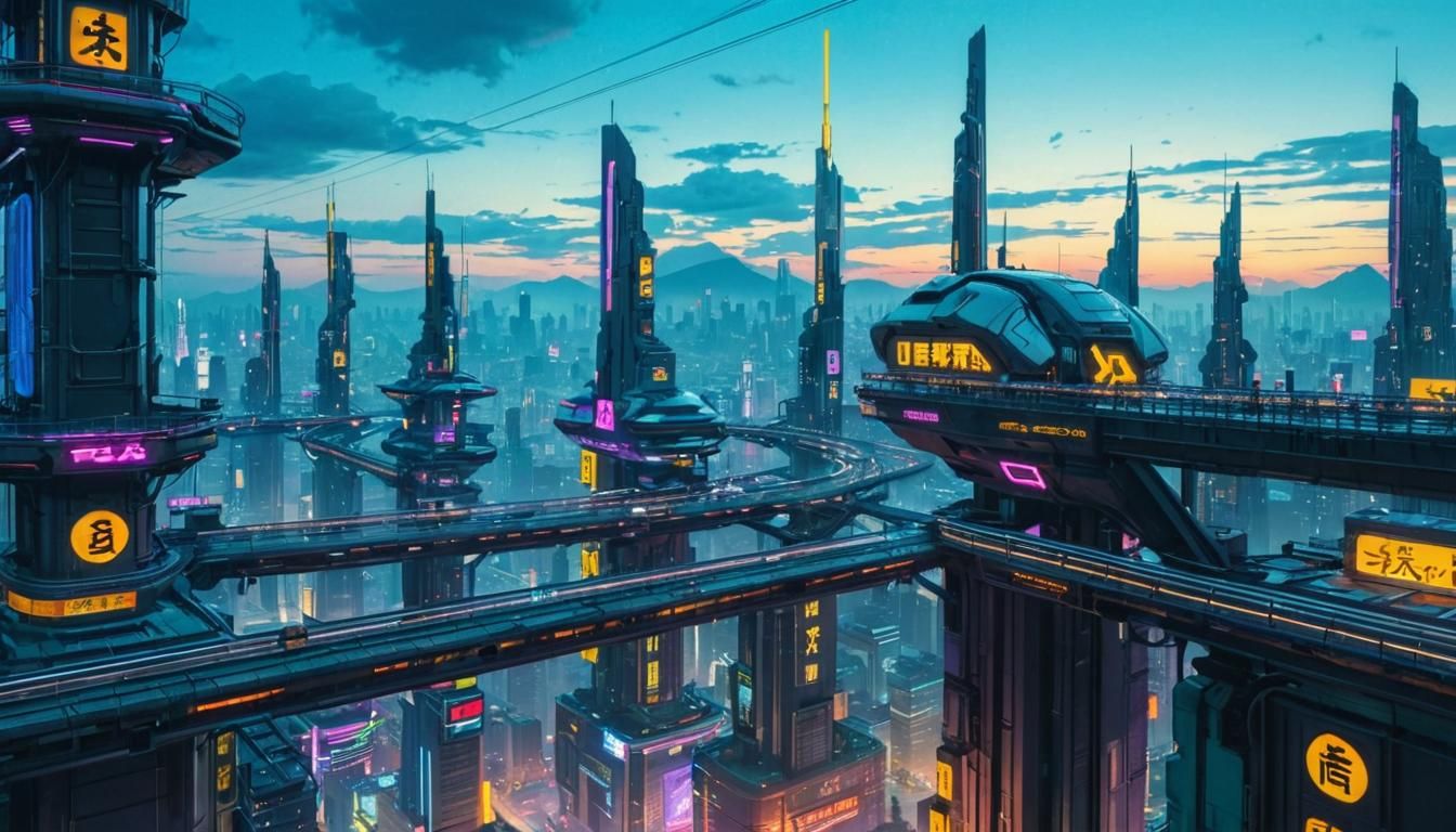 Cyberpunk City in Neon Lights