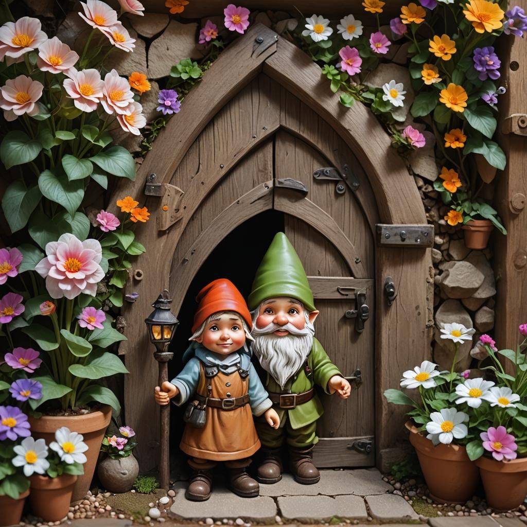 Cute Gnome in Underground House