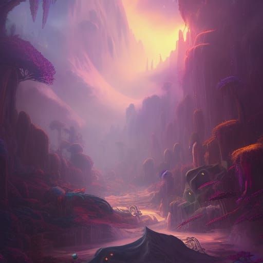 Fantastical Adventure Time Matte Painting in Deep Color