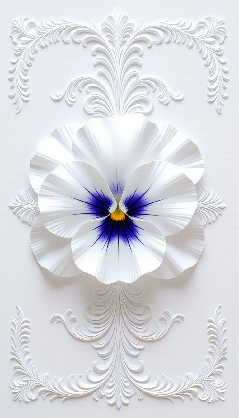 Abstract White Floral Ornamentation