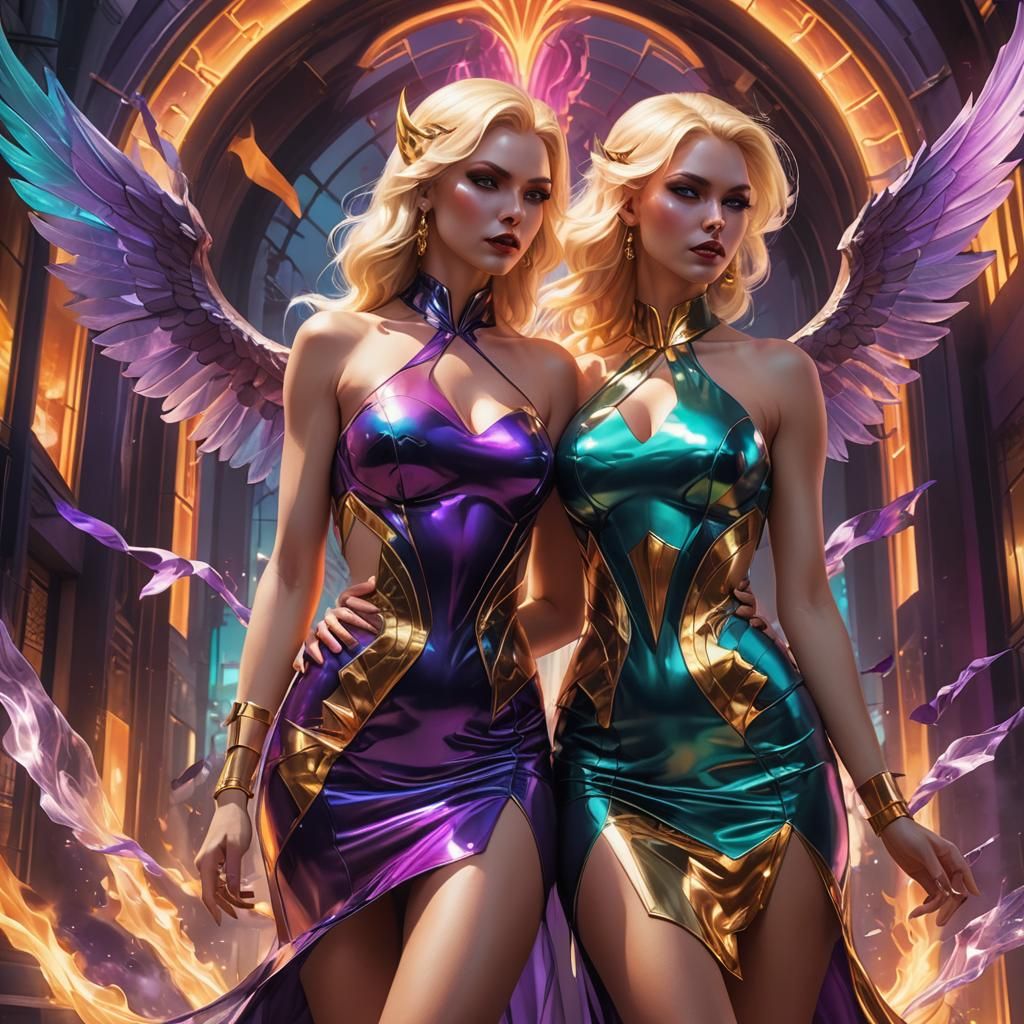 Demonesses in Diabolic Art Deco Style