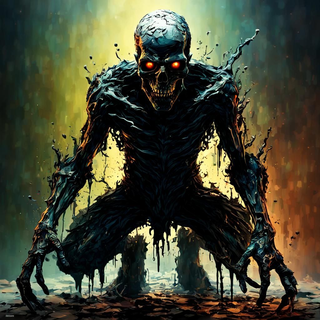 Hyperrealistic Shadow God in Dramatic Lighting