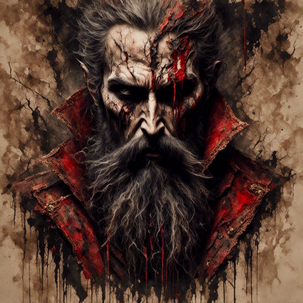 Pirate Captain Portrait with Black Beard